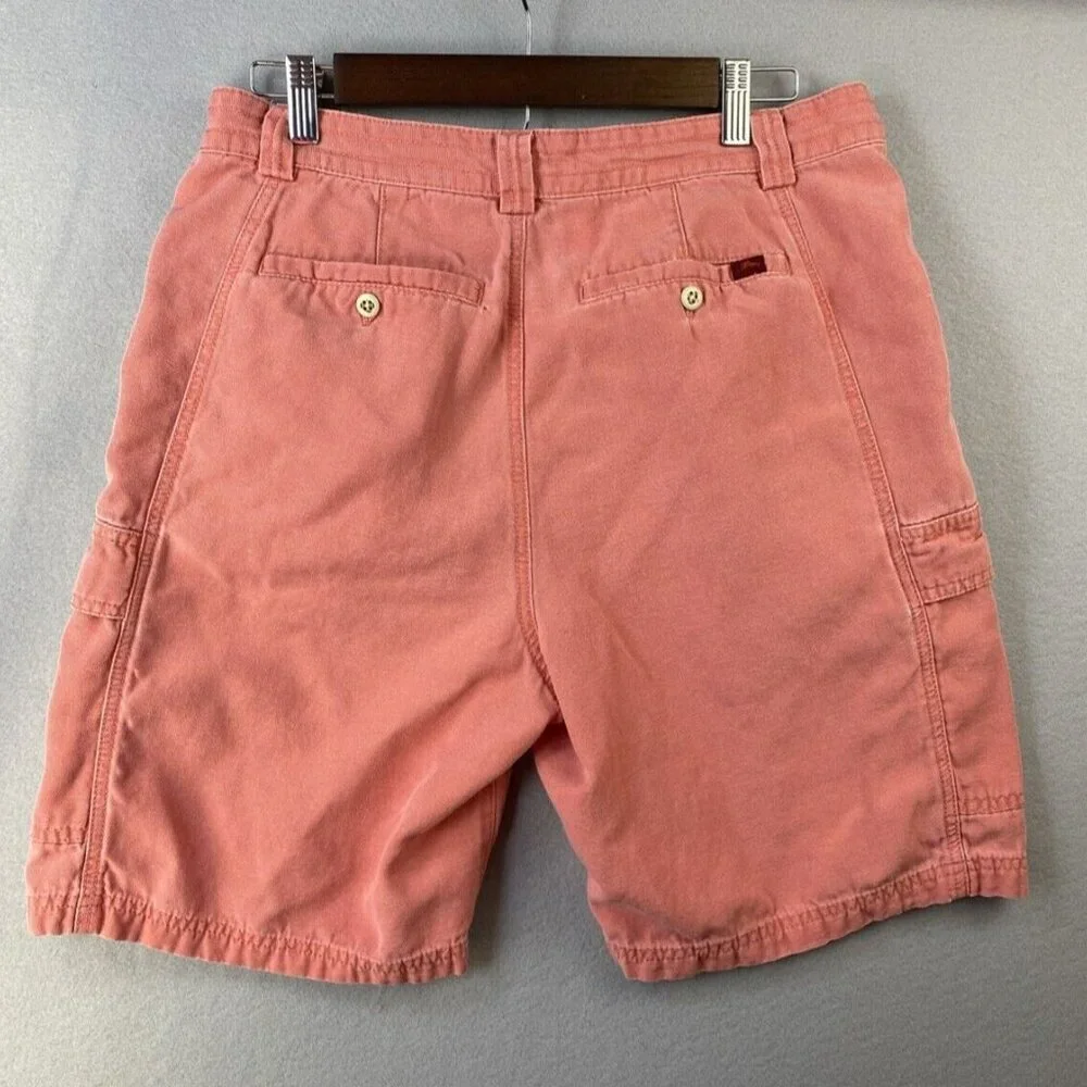 Tommy Bahama Cargo Shorts Men's Size 32 Belt Loops Relax Cotton Tencel Blend Red